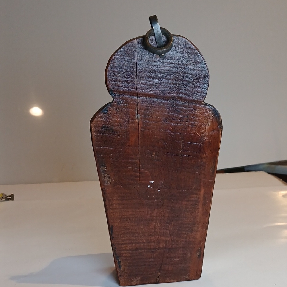 π―οΈ Antique Wood Mounted Candlestick Box | Early 1900s | Hand Painted Floral - Picture 3 of 13